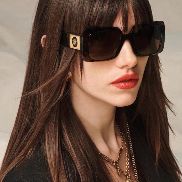 Versace VE4405 108/73 Square Sunglasses – Havana/Dark Brown main image 4